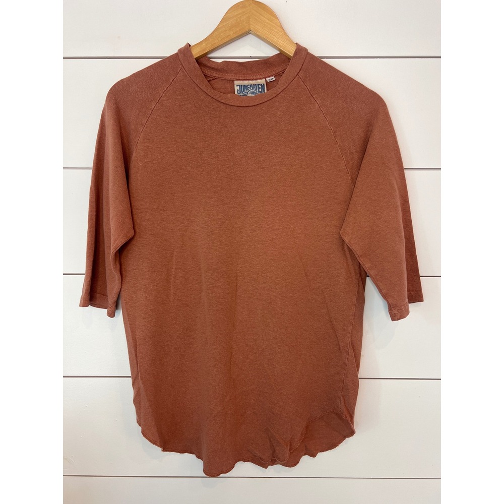Jungmaven Hemp Organic Cotton Raglan 3/4 Sleeve Tee Terracotta XS American Made